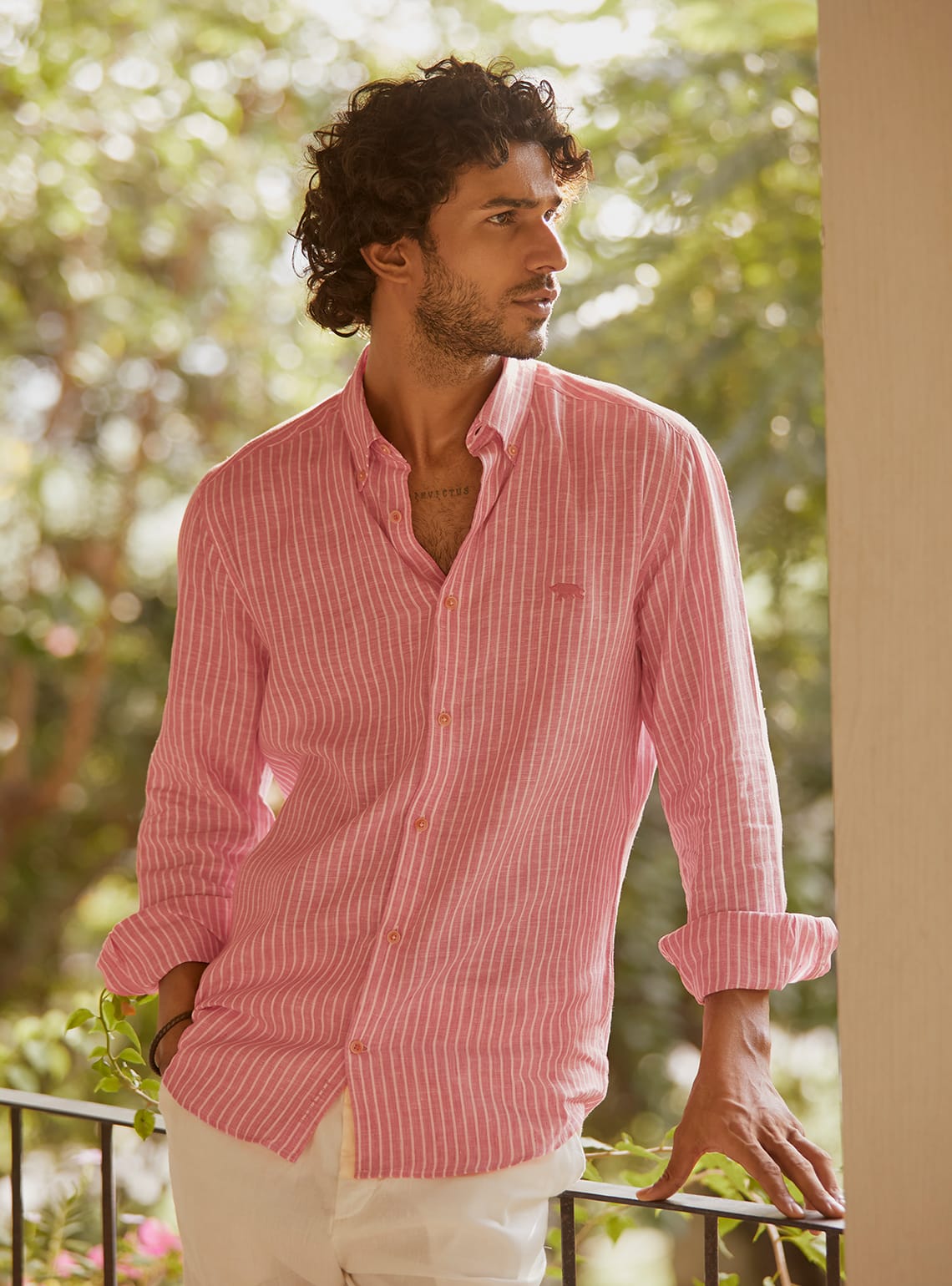Men’s Striped Linen Duo