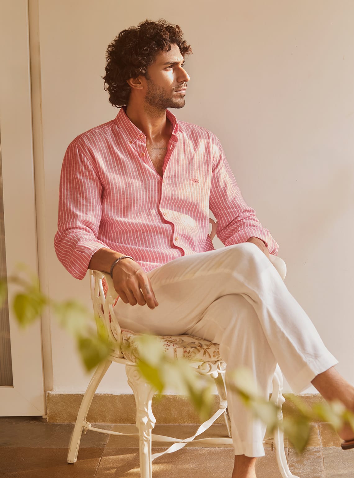 Men’s Striped Linen Duo