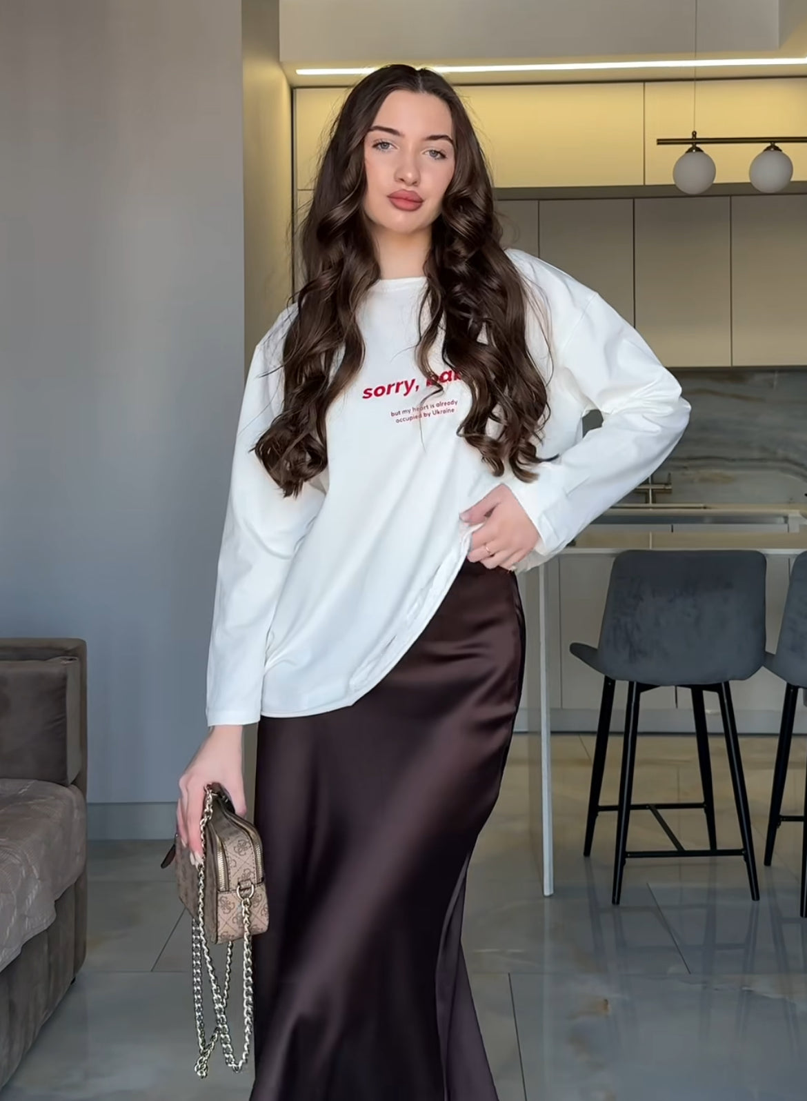 Women’s Satin Midi Skirt