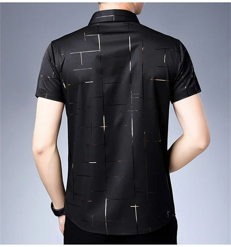 Casual Short Sleeved Shirt No Iron and Wrinkle Resistant Top