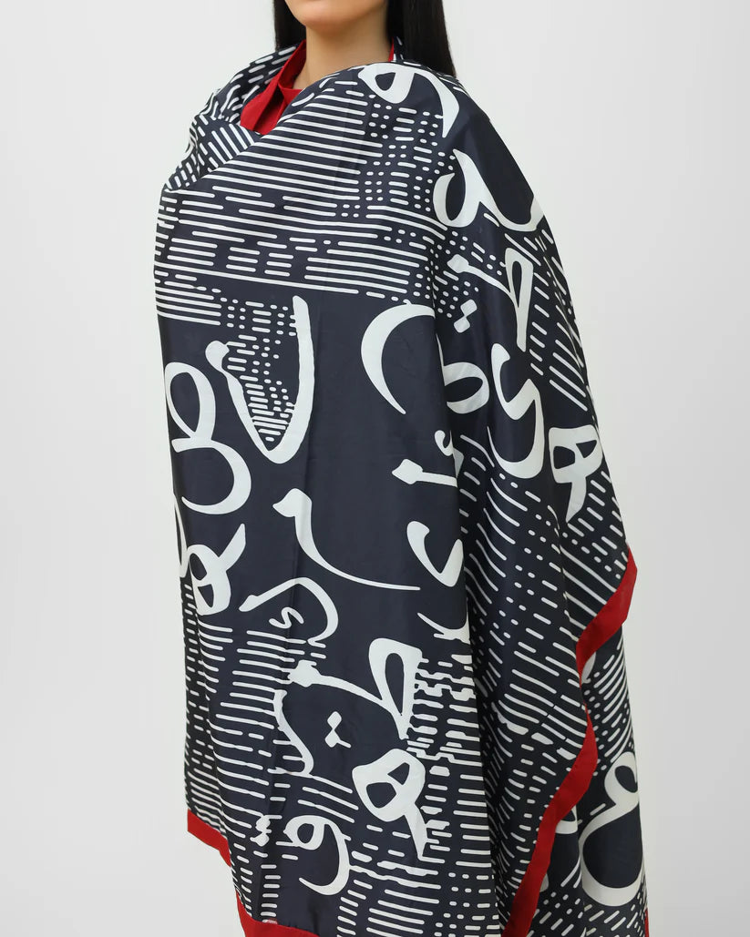 Ruby Noir Calligraphy 3-Piece Ensemble