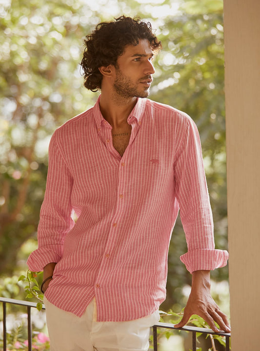 Men’s Striped Linen Duo