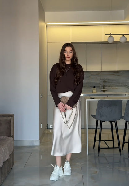 Women’s Satin Midi Skirt