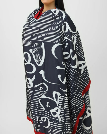 Ruby Noir Calligraphy 3-Piece Ensemble